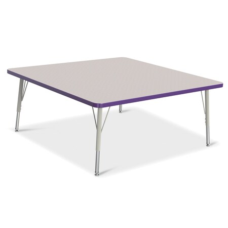 Jonti-Craft Berries Square Activity Table, 48 in. x 48 in., E-height, Freckled Gray/Purple/Gray 6418JCE004